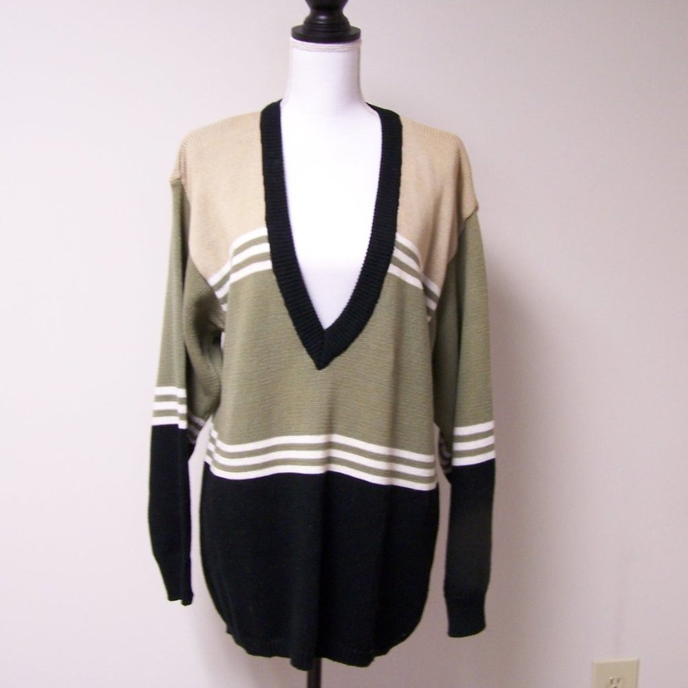 Lizsport Long V Neck Sweater Oversized Med - Perfe